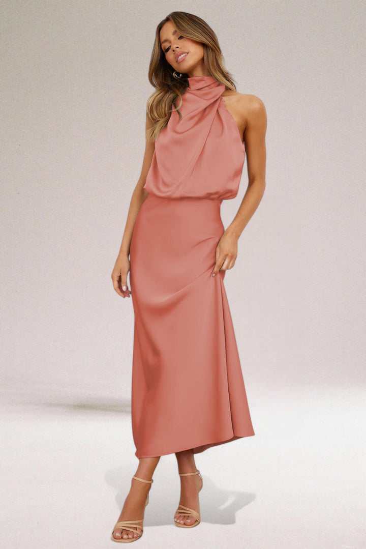 Zora™ - Glamouröses Satinkleid mit Neckholder