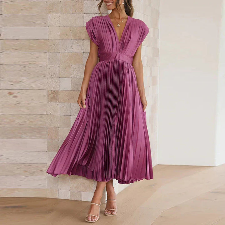 Aroa™ - Langes plissiertes Kleid für besondere Momente