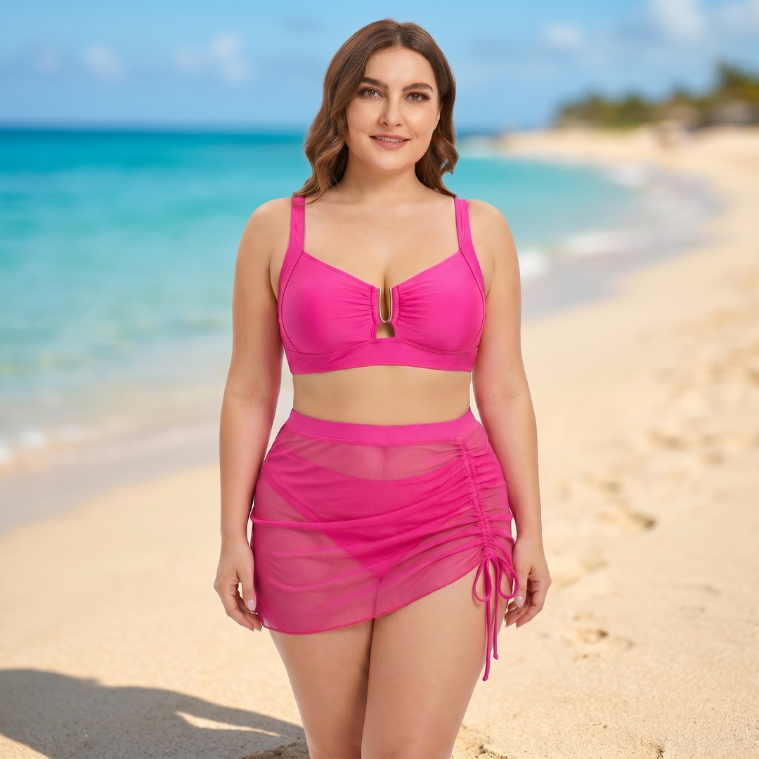 Helena™ - Hochbund-Bikini mit Schwimmröckchen