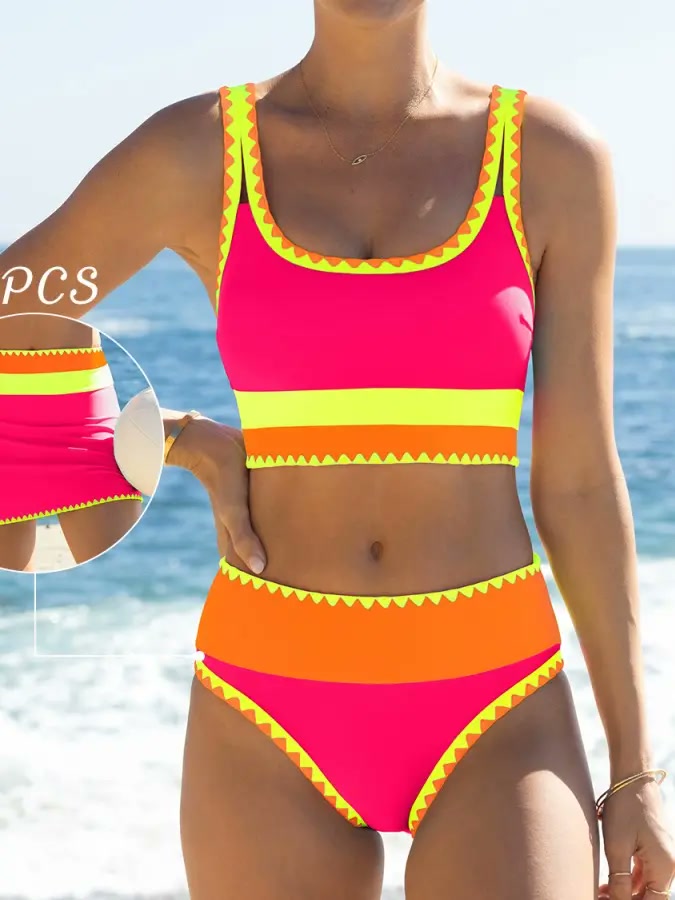 Florentina™ - Sportliches 3-Teiler Bikini-Set - Rot